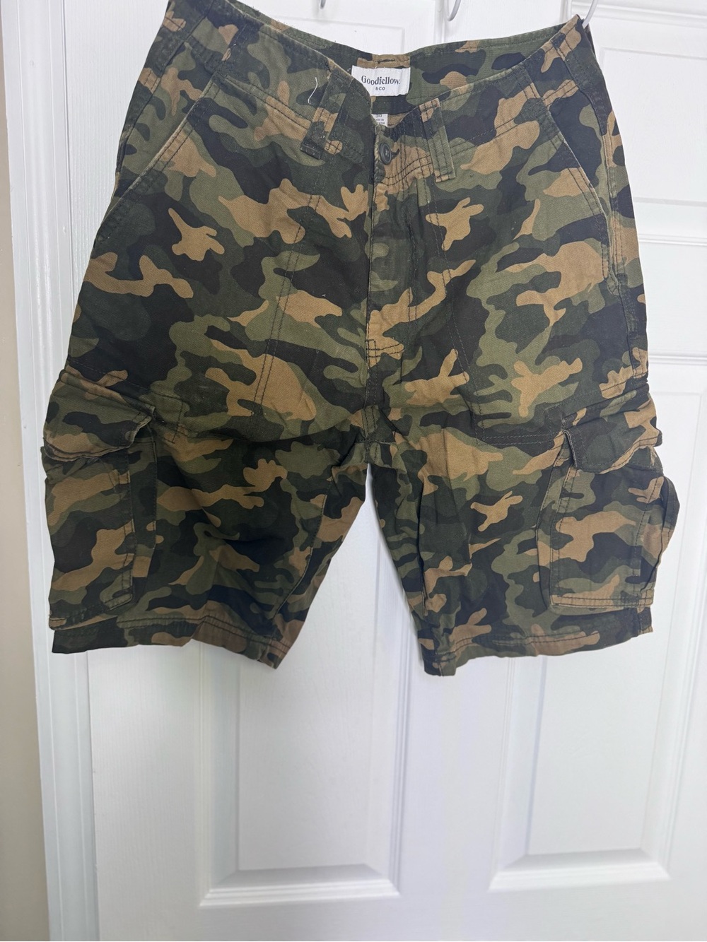 Goodfellow & Co Men's Camouflage Cargo Shorts - Green, Tan